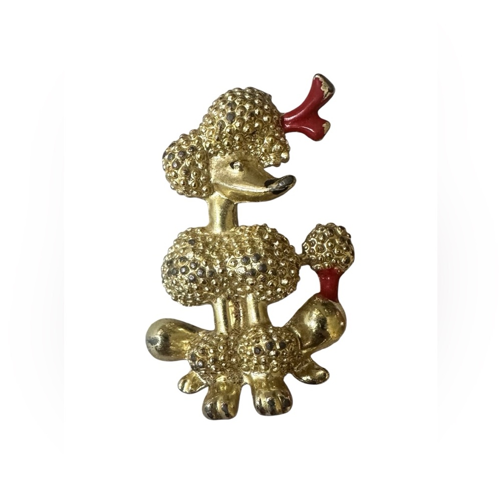 Vintage Gold Tone French Poodle Brooch